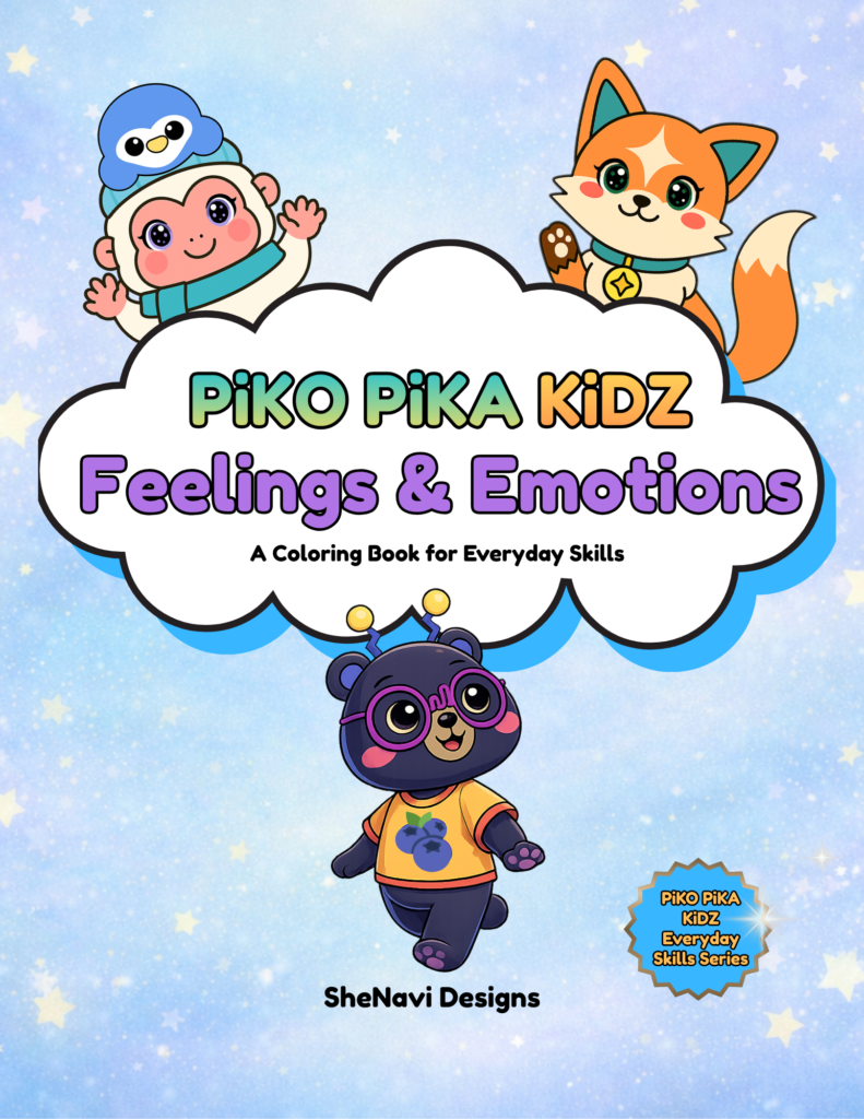 Home feelings & emotions coloring book for kids (ages 3–7) – sel printable pdf | piko pika kidz